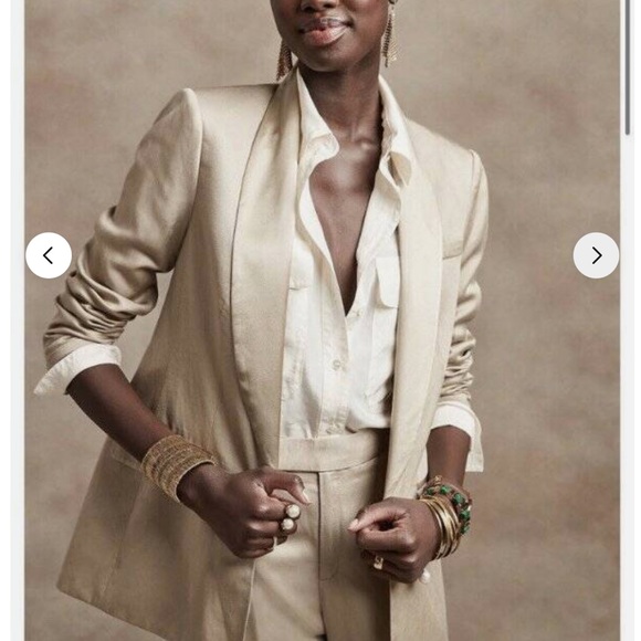 NWT BANANA REPUBLIC MAVERICK TAN TUXEDO BLAZER JACKET Size 14 TALL - Picture 3 of 14